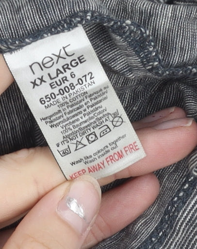 Next Men's Grey Striped Polo Shirt Size 2XL Regular Fit Cotton Blend