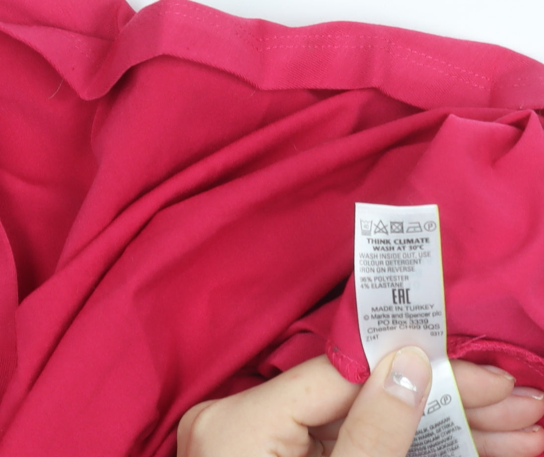 Marks and Spencer Womens Pink Midi Pleated Skirt Size 10