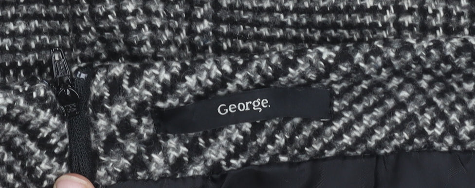 George Women’s Grey Check Floral Embroidered Pencil Skirt Size 14