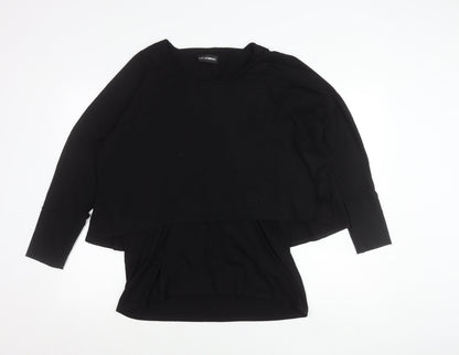 Doris Streich Womens Black Tunic Top Size 14 Long Sleeve Relaxed Fit