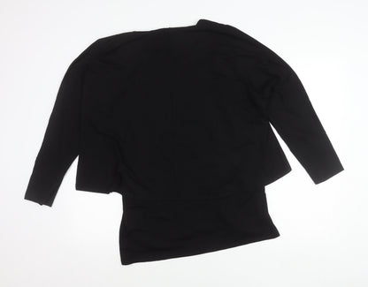 Doris Streich Womens Black Tunic Top Size 14 Long Sleeve Relaxed Fit