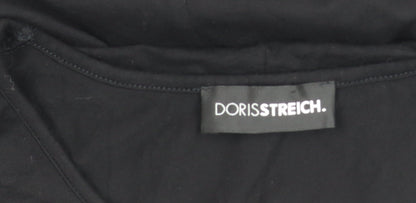 Doris Streich Womens Black Tunic Top Size 14 Long Sleeve Relaxed Fit