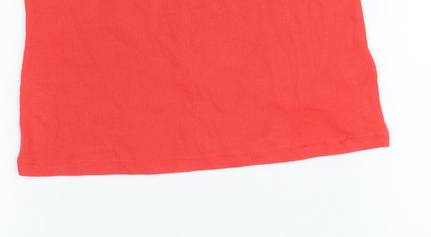 RR Womens Red Scoop Neck Short Sleeve Jersey T-Shirt Size L