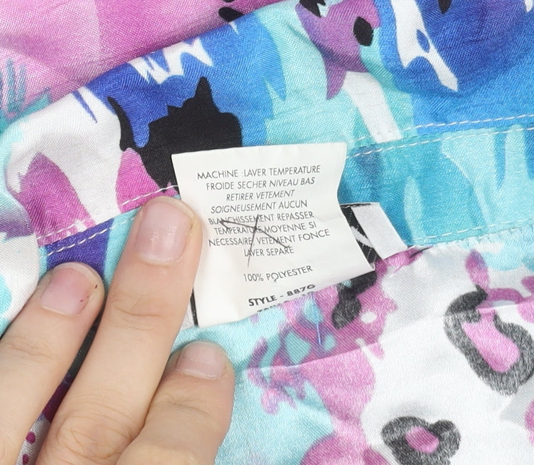N Touch Womens Multicoloured Size 10 Button-Up Shirt 3/4 Sleeve Polyester