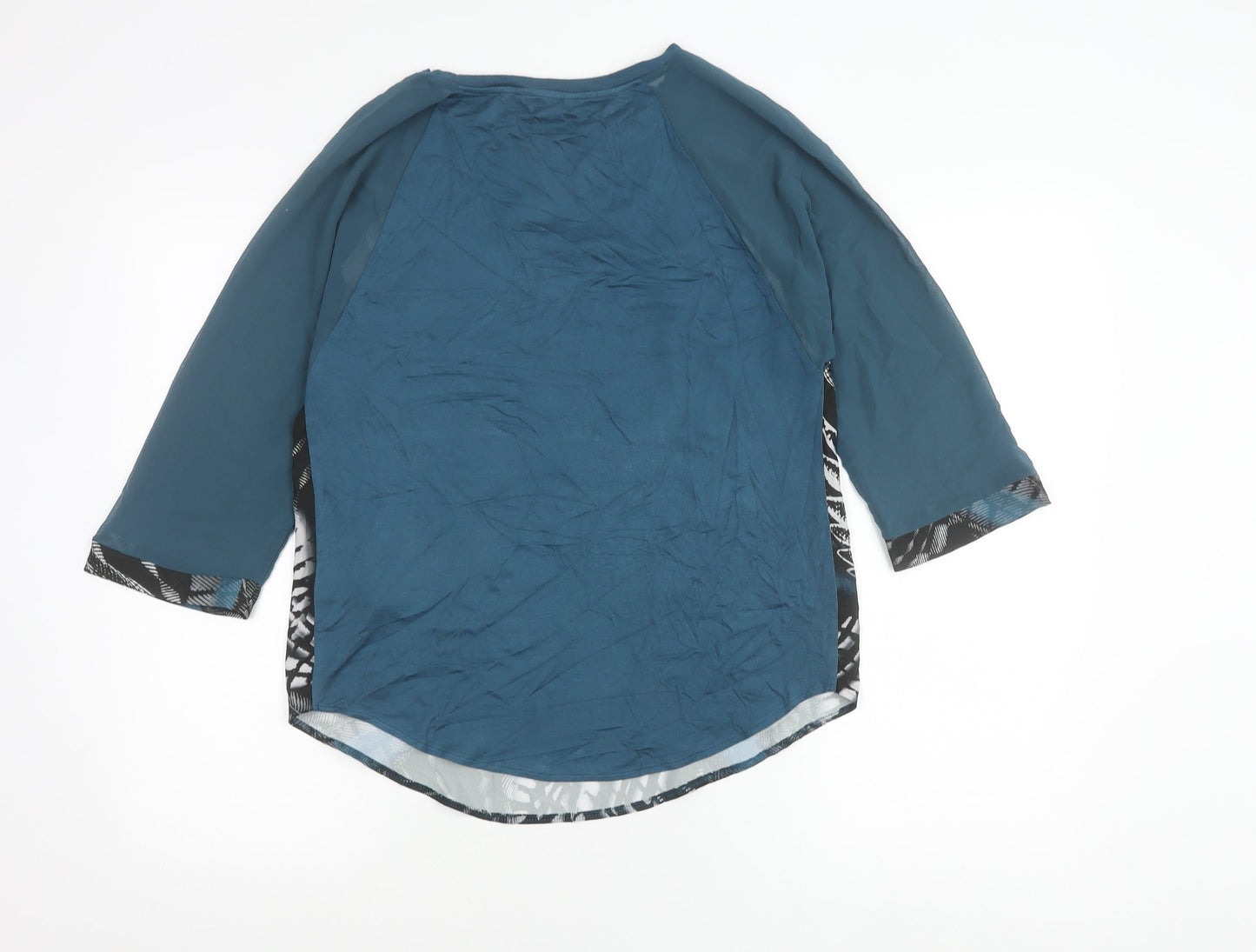 Next Women’s Blue Black Abstract Print Jersey Blouse Size 10