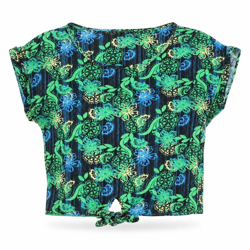 Next Women’s Multicoloured Floral Cotton Tie Front Blouse Size 16