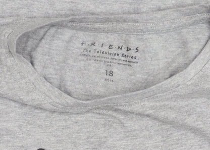 Friends Women’s Grey Nightshirt T-Shirt Size 18 Graphic Print