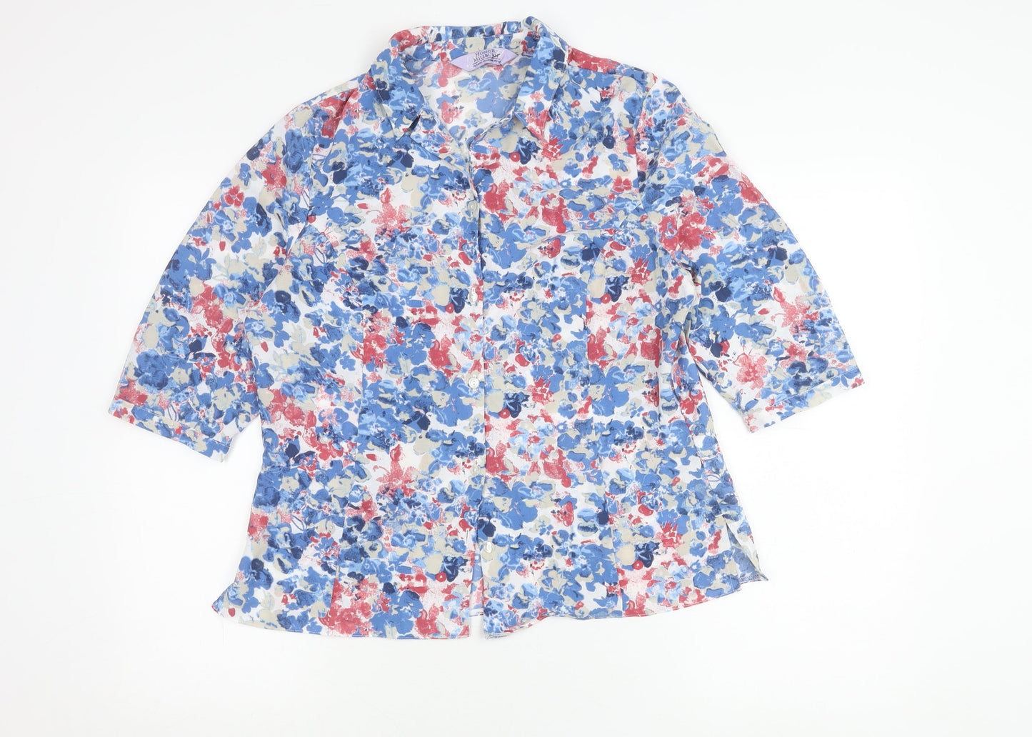 Honor Millburn Womens Multicoloured Floral Button-Up Shirt Size 12