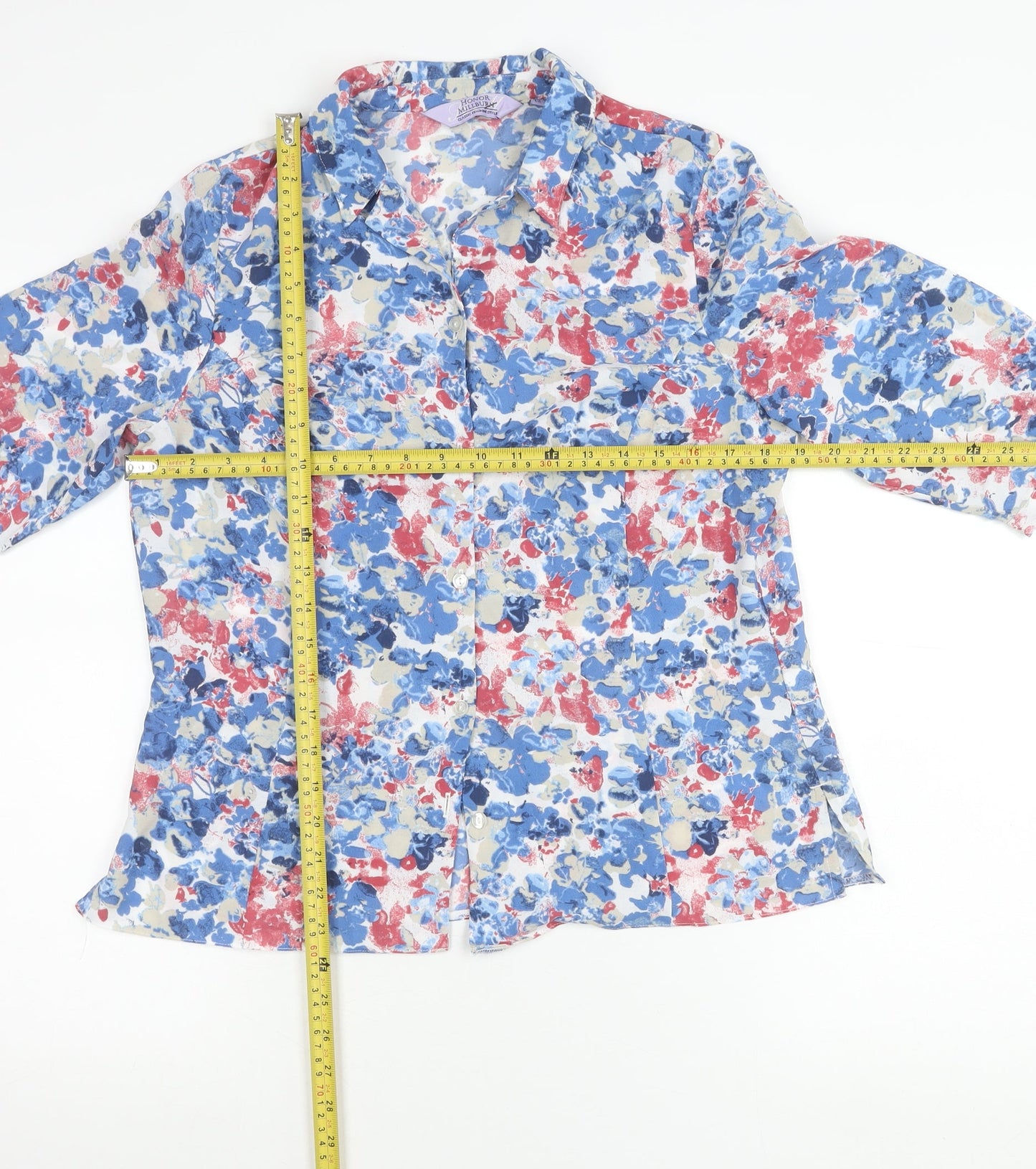 Honor Millburn Womens Multicoloured Floral Button-Up Shirt Size 12