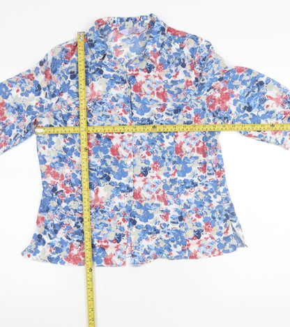 Honor Millburn Womens Multicoloured Floral Button-Up Shirt Size 12