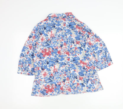 Honor Millburn Womens Multicoloured Floral Button-Up Shirt Size 12