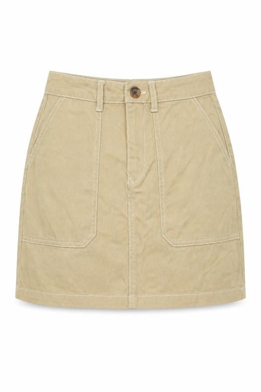 Front view of Denim Co. Women’s Beige Cargo Skirt UK 8 Short Cotton Twill