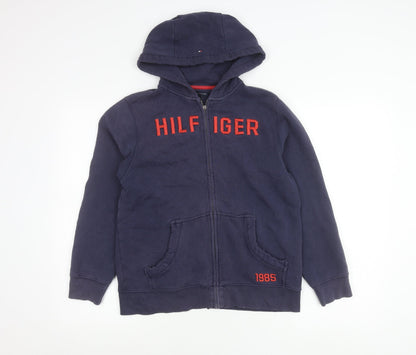 Tommy Hilfiger Boys Blue Zip Hoodie Jacket 12-14 Years Hooded Logo