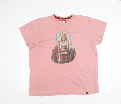 Joe Browns Men's Pink 2XL Music Graphic Cotton T-Shirt