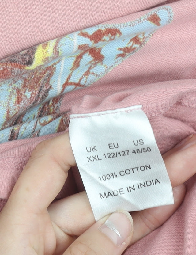 Joe Browns Men's Pink 2XL Music Graphic Cotton T-Shirt