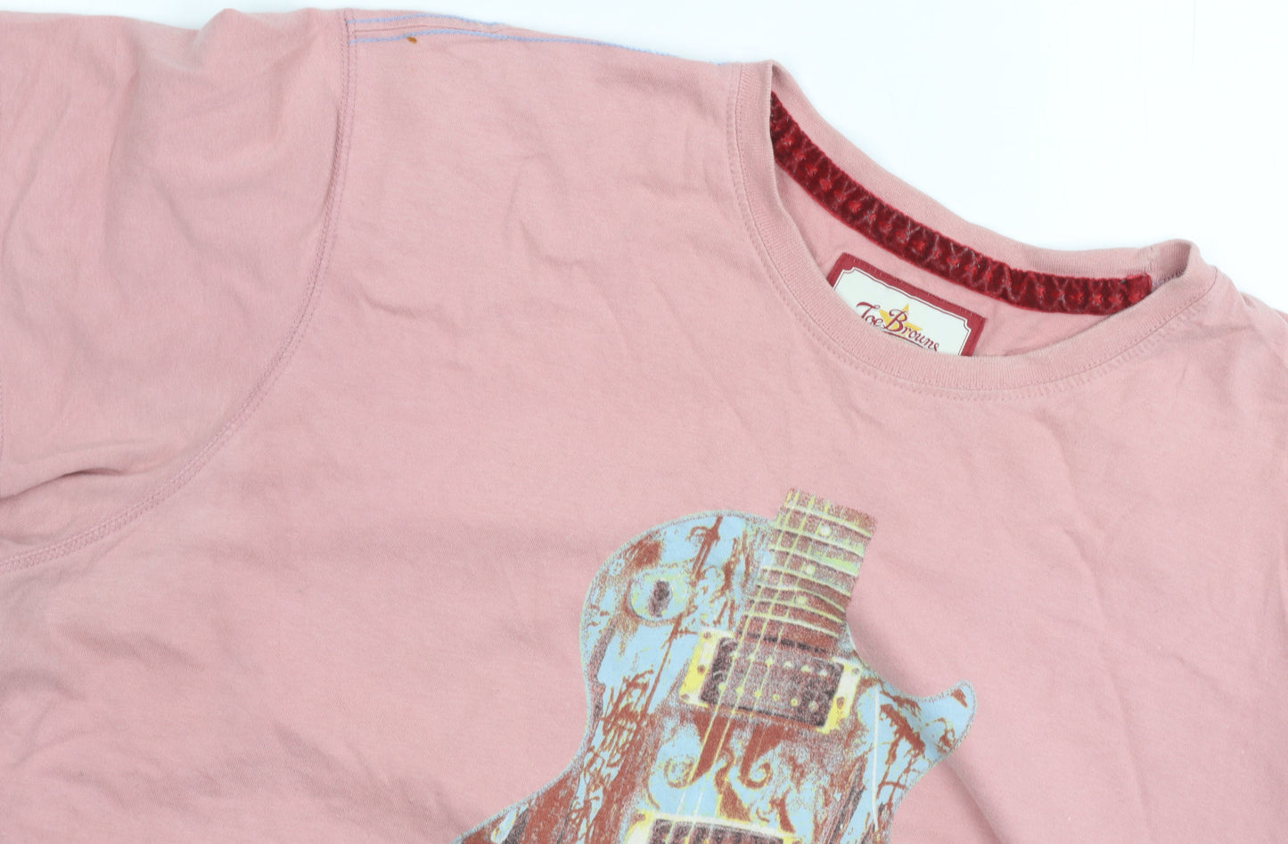 Joe Browns Men's Pink 2XL Music Graphic Cotton T-Shirt