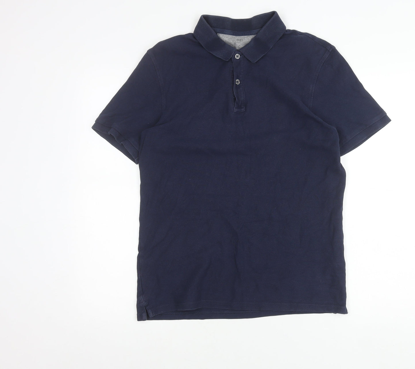 Marks and Spencer Men’s Blue M Polo Shirt Cotton Regular Fit