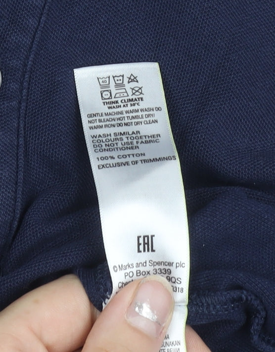 Marks and Spencer Men’s Blue M Polo Shirt Cotton Regular Fit