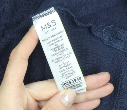 Marks and Spencer Men’s Blue M Polo Shirt Cotton Regular Fit