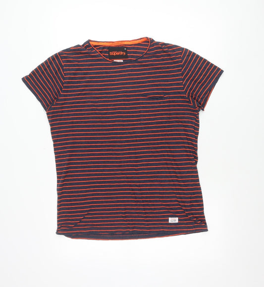 Womens UK Size L Superdry Blue Basic T-Shirt