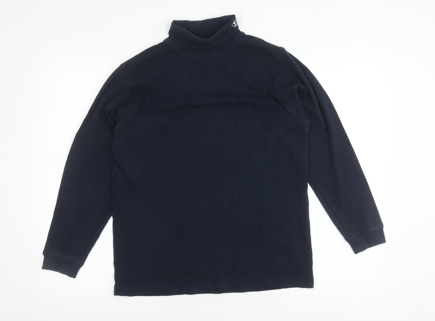 The Golf Co Men’s Blue Long Sleeve Cotton Roll Neck Polo Shirt Size S