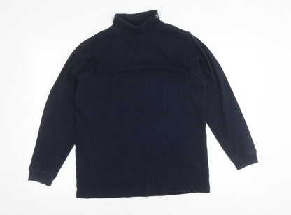 The Golf Co Men’s Blue Long Sleeve Cotton Roll Neck Polo Shirt Size S