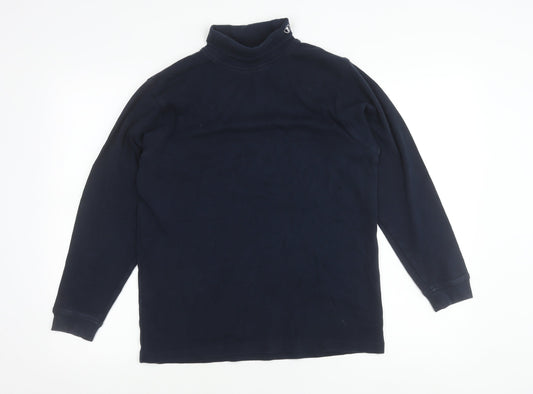 The Golf Co Men’s Blue Long Sleeve Cotton Roll Neck Polo Shirt Size S