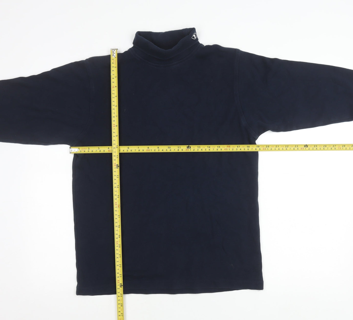 The Golf Co Men’s Blue Long Sleeve Cotton Roll Neck Polo Shirt Size S