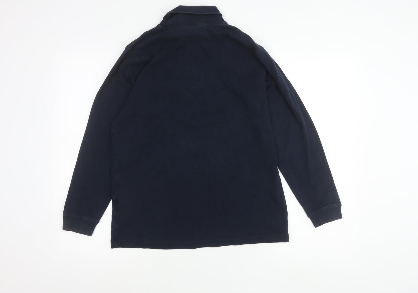 The Golf Co Men’s Blue Long Sleeve Cotton Roll Neck Polo Shirt Size S