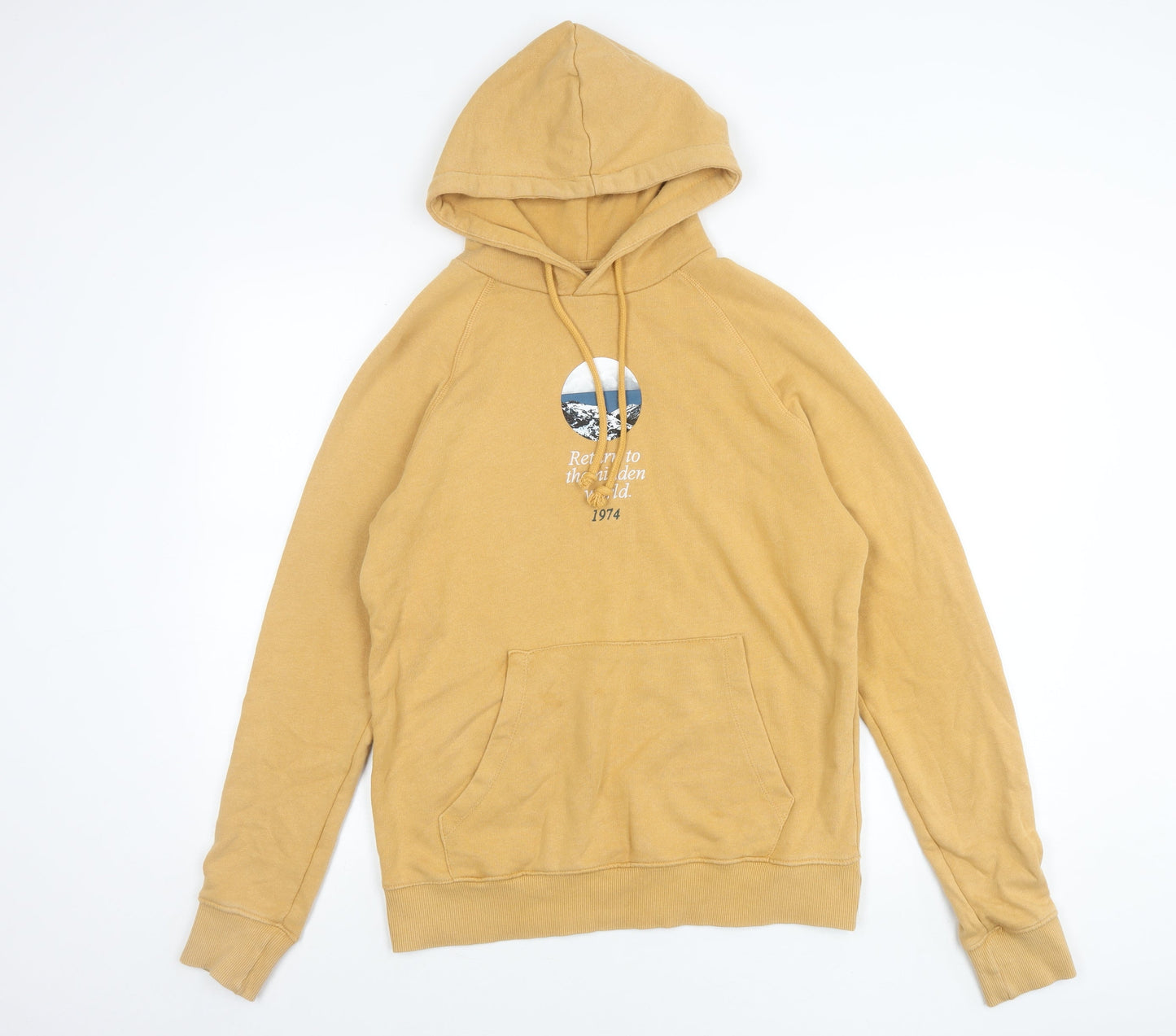 Mens UK Size S Pull & Bear Beige Pullover Hoodie