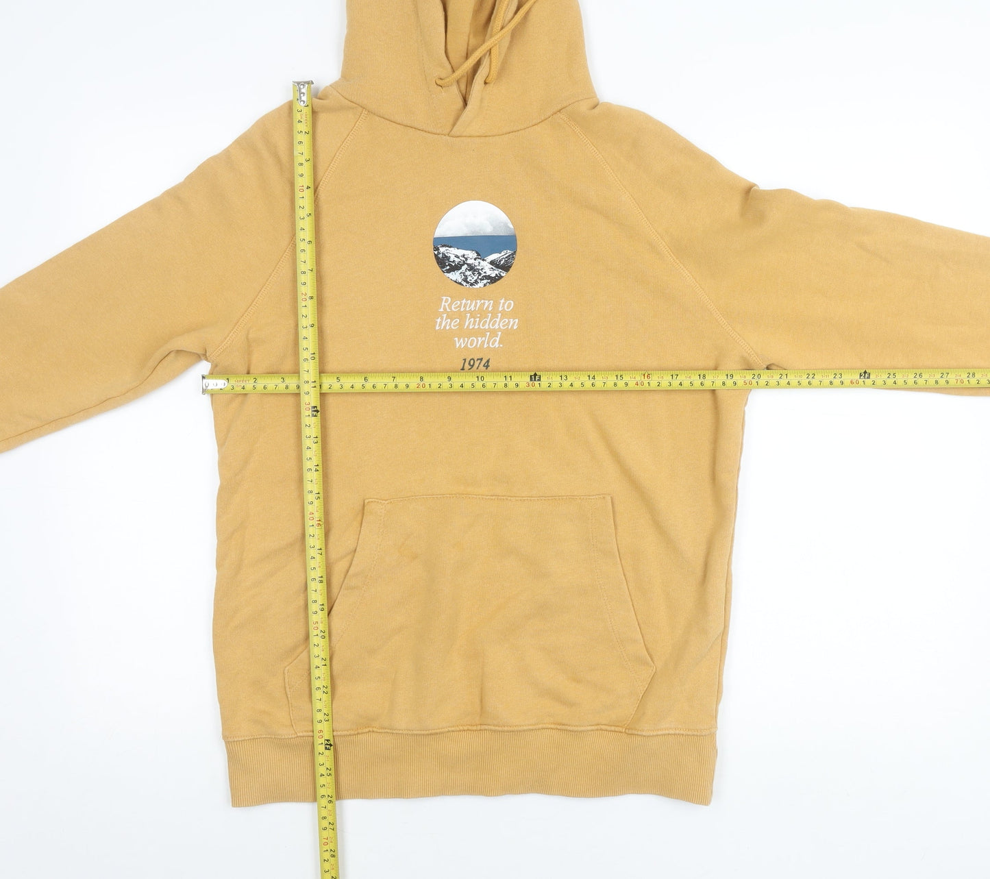 Mens UK Size S Pull & Bear Beige Pullover Hoodie