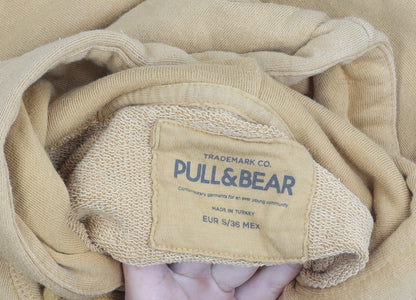 Mens UK Size S Pull & Bear Beige Pullover Hoodie