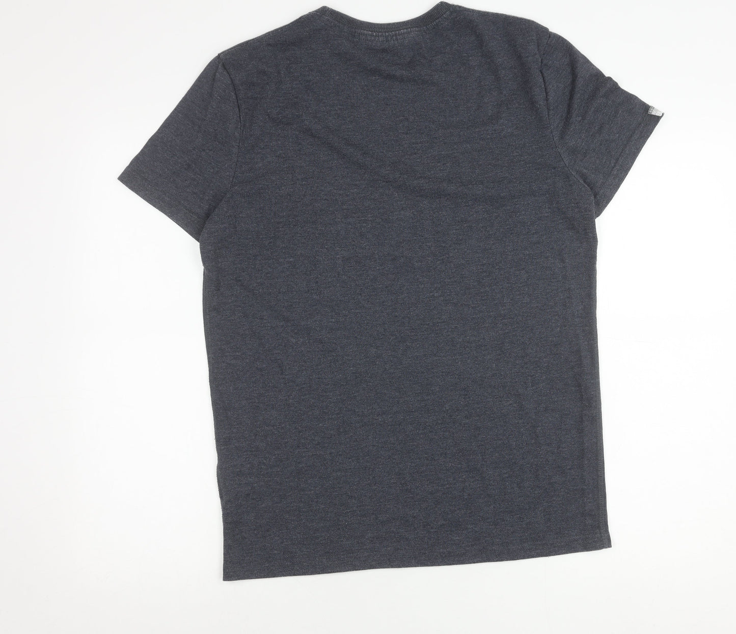 Superdry Mens Grey Graphic Logo T-Shirt Size L Short Sleeve Crew Neck