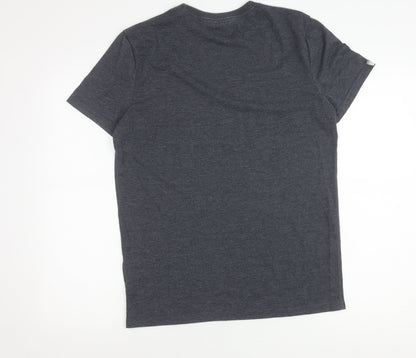 Superdry Mens Grey Graphic Logo T-Shirt Size L Short Sleeve Crew Neck