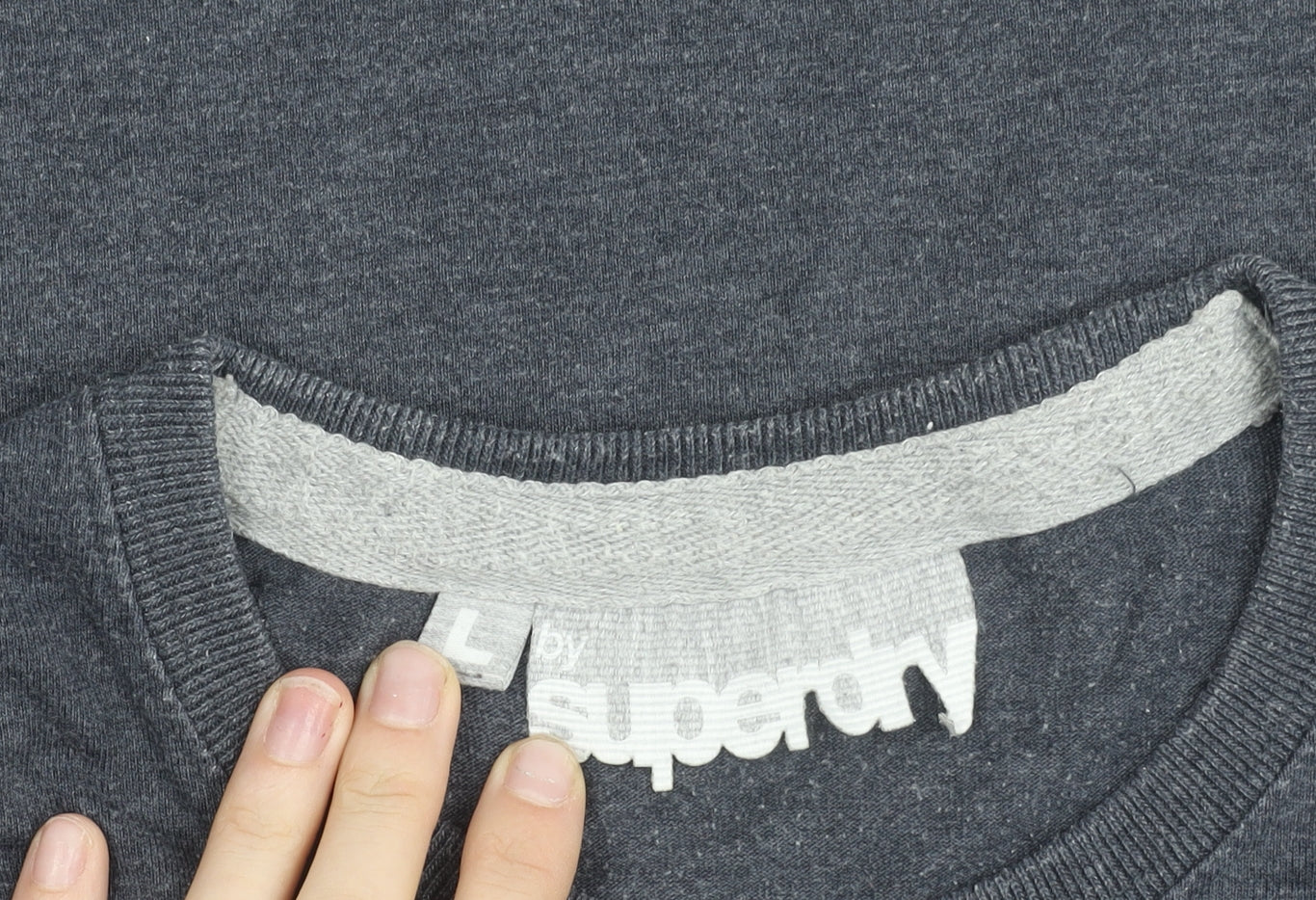 Superdry Mens Grey Graphic Logo T-Shirt Size L Short Sleeve Crew Neck