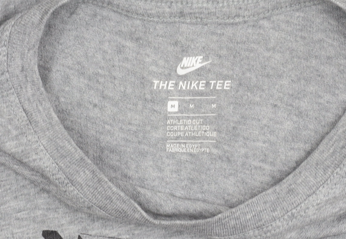 Nike Men's Grey M Athletic Fit Graphic Logo T-Shirt