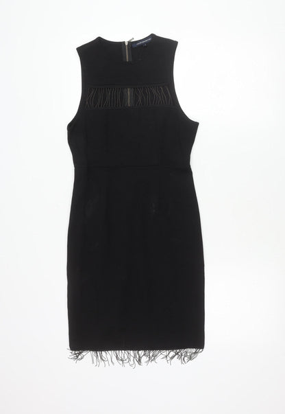 French Connection Women’s Black Sleeveless Sheath Dress S Knee Length