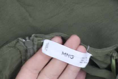 MNG Women’s Green Wrap Blouse Size 10 Long Sleeve Viscose