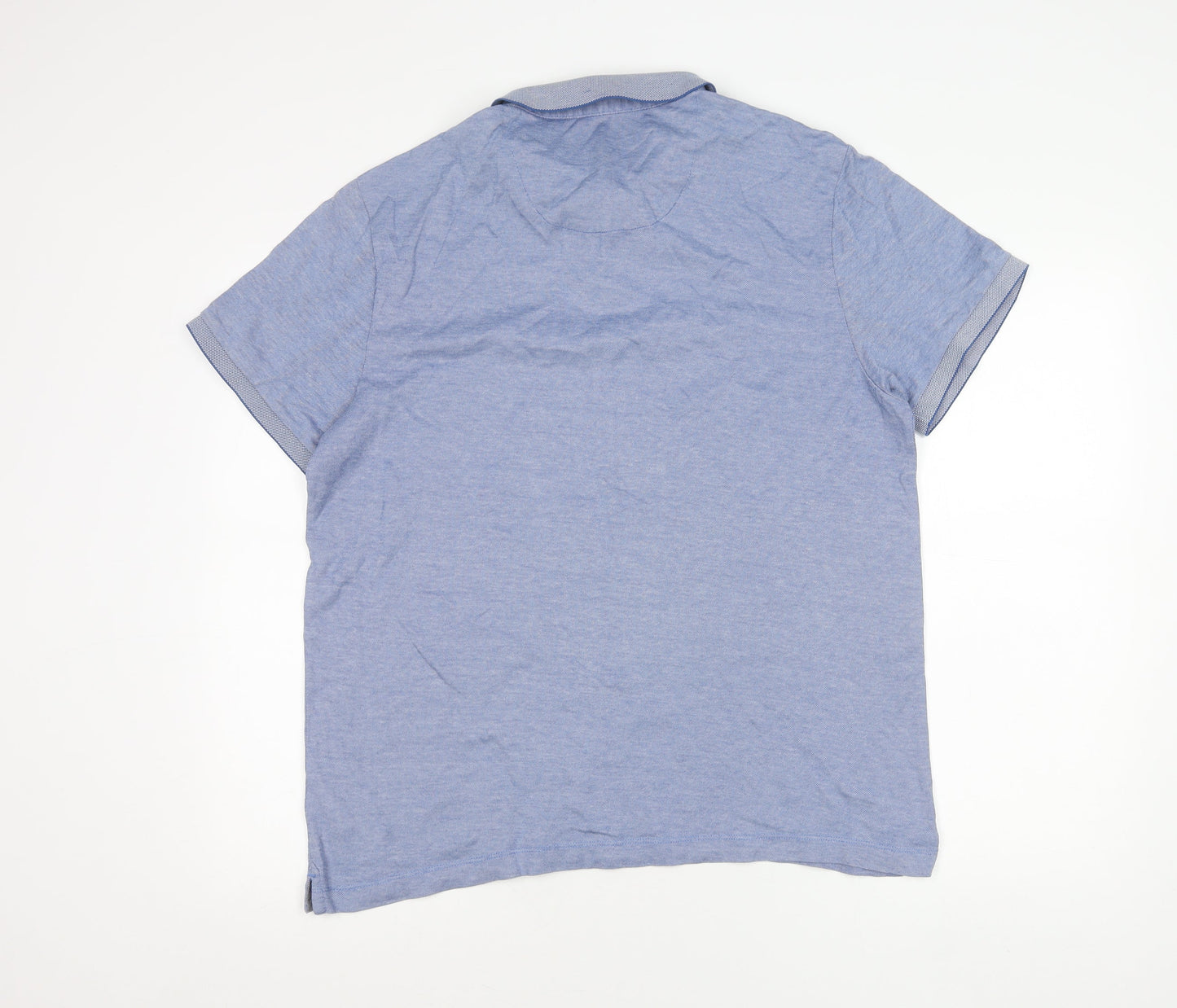 Jasper Conran Men’s Blue Cotton Polo Shirt L Short Sleeve Casual