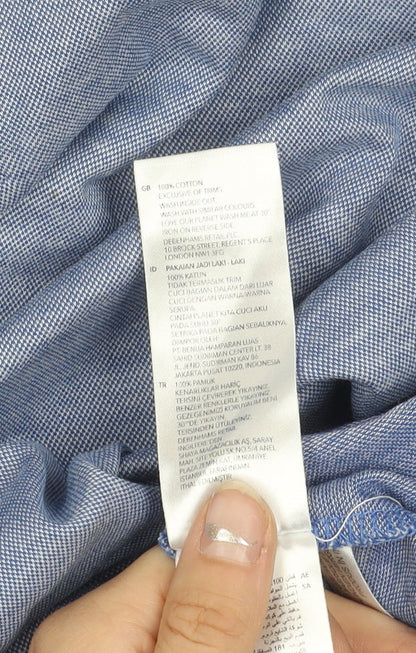 Jasper Conran Men’s Blue Cotton Polo Shirt L Short Sleeve Casual