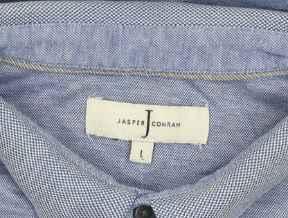 Jasper Conran Men’s Blue Cotton Polo Shirt L Short Sleeve Casual