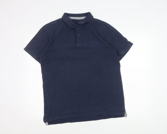 Weird Fish Men's Blue Polo Shirt Size M Cotton Short Sleeve