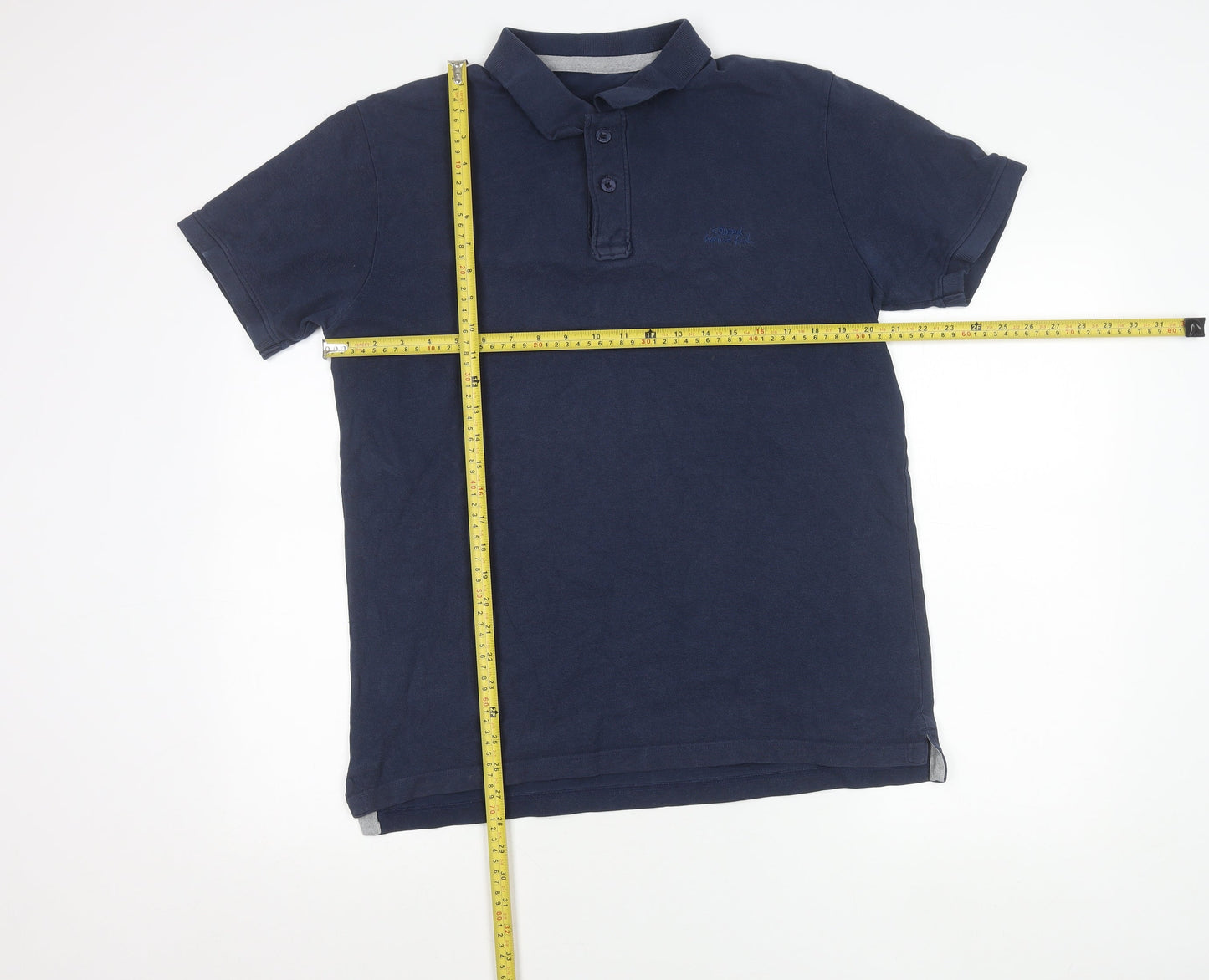 Weird Fish Men's Blue Polo Shirt Size M Cotton Short Sleeve