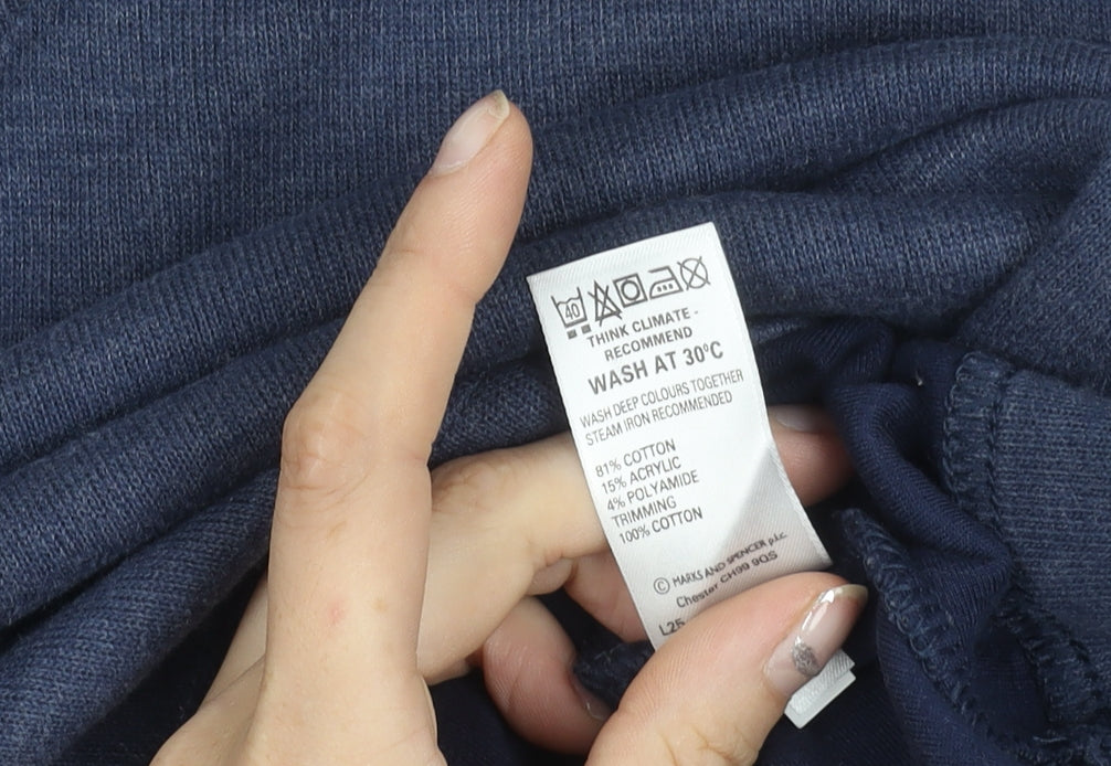 Unisex Adults UK Size M Marks and Spencer Blue Pullover Jumper