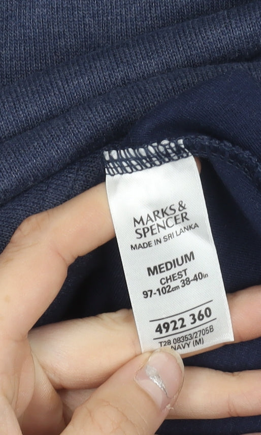 Unisex Adults UK Size M Marks and Spencer Blue Pullover Jumper