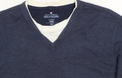 Unisex Adults UK Size M Marks and Spencer Blue Pullover Jumper