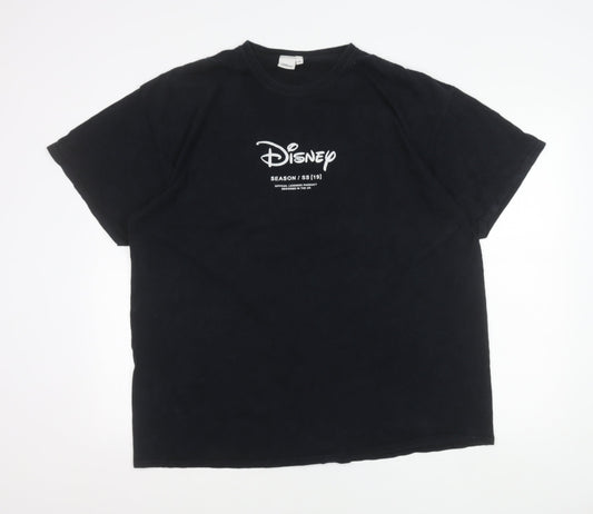 Mens UK Size 2XL Disney Black  T-Shirt