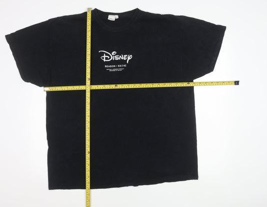 Mens UK Size 2XL Disney Black  T-Shirt