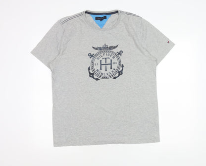 Tommy Hilfiger Men's Grey XL Nautical Logo Short Sleeve T-Shirt