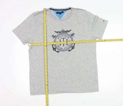 Tommy Hilfiger Men's Grey XL Nautical Logo Short Sleeve T-Shirt